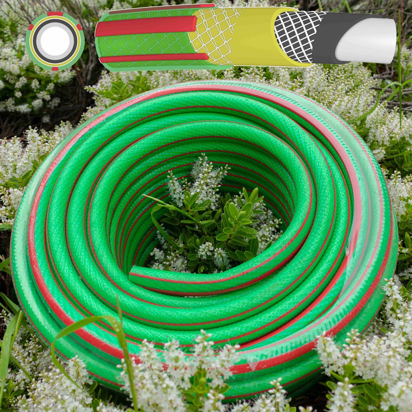 Premium Garden Hose Set Green-4