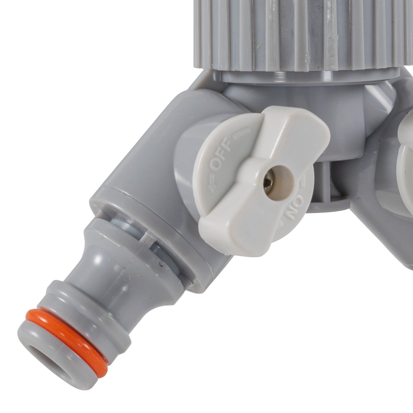 2-Way Tap Connector With Valves 1" or 3/4" BSP Female, Gray/White-4