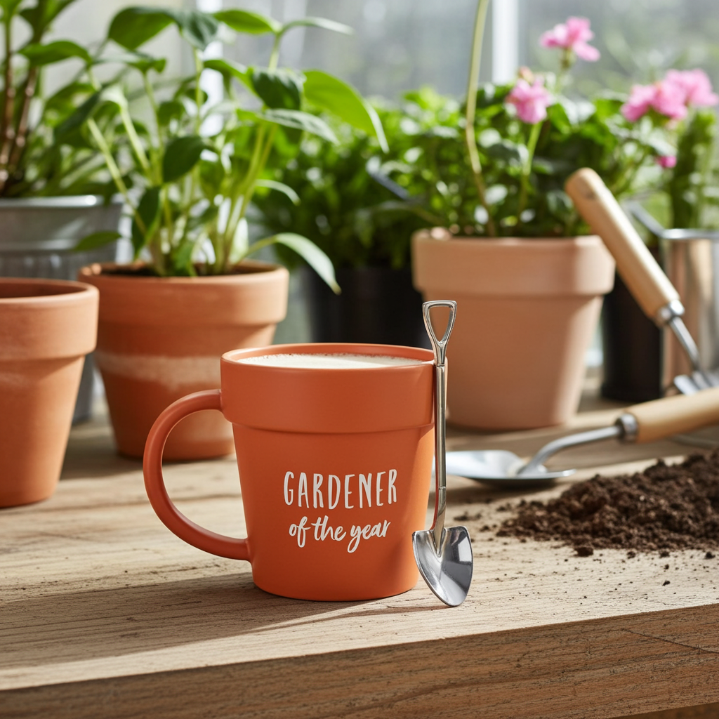 Gardener of the Year Pot Mug and Shovel Spoon