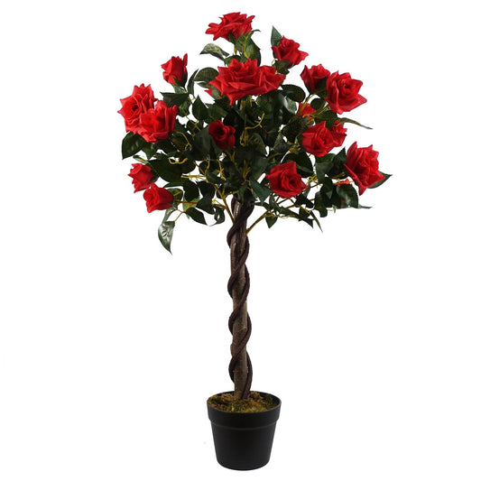 Leaf Design 90cm Red Rose Tree-0