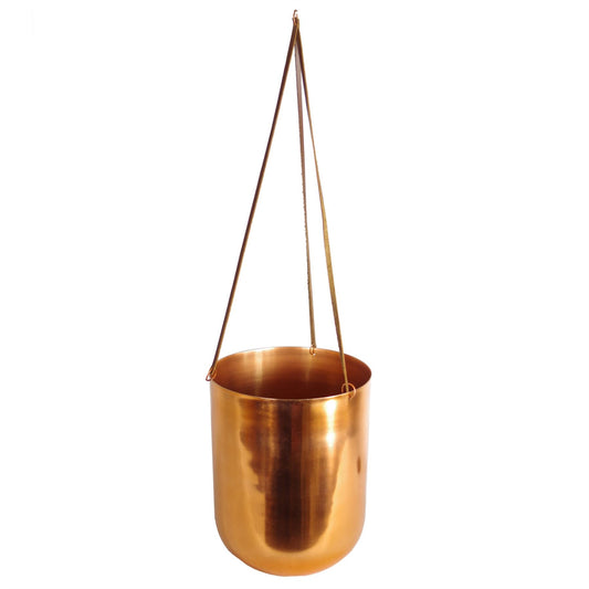 Polished Copper Hanging Planter 18 x 22cm UK-0