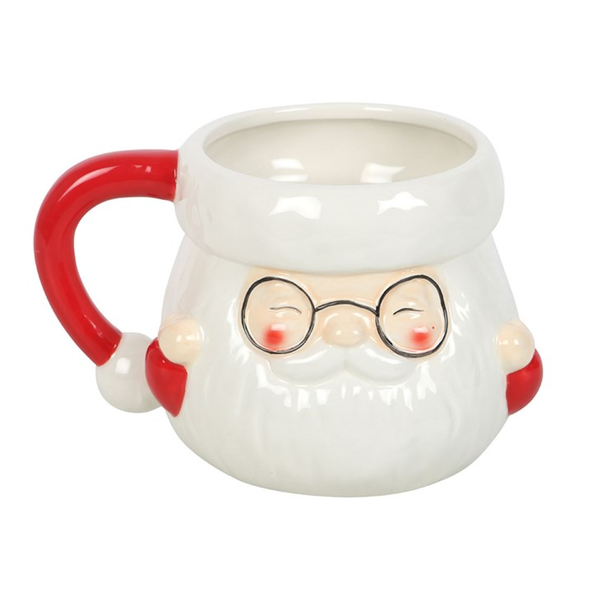 Santa Claus mug with a red handle on a white background
