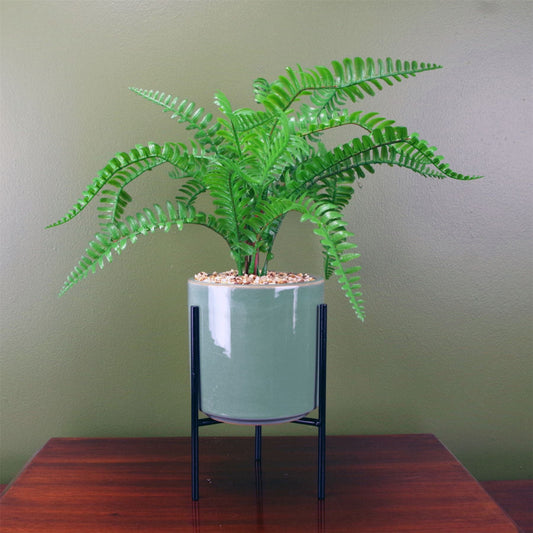 Large Artificial Fern Plant Realistic with Planter & Stand Botanik-0