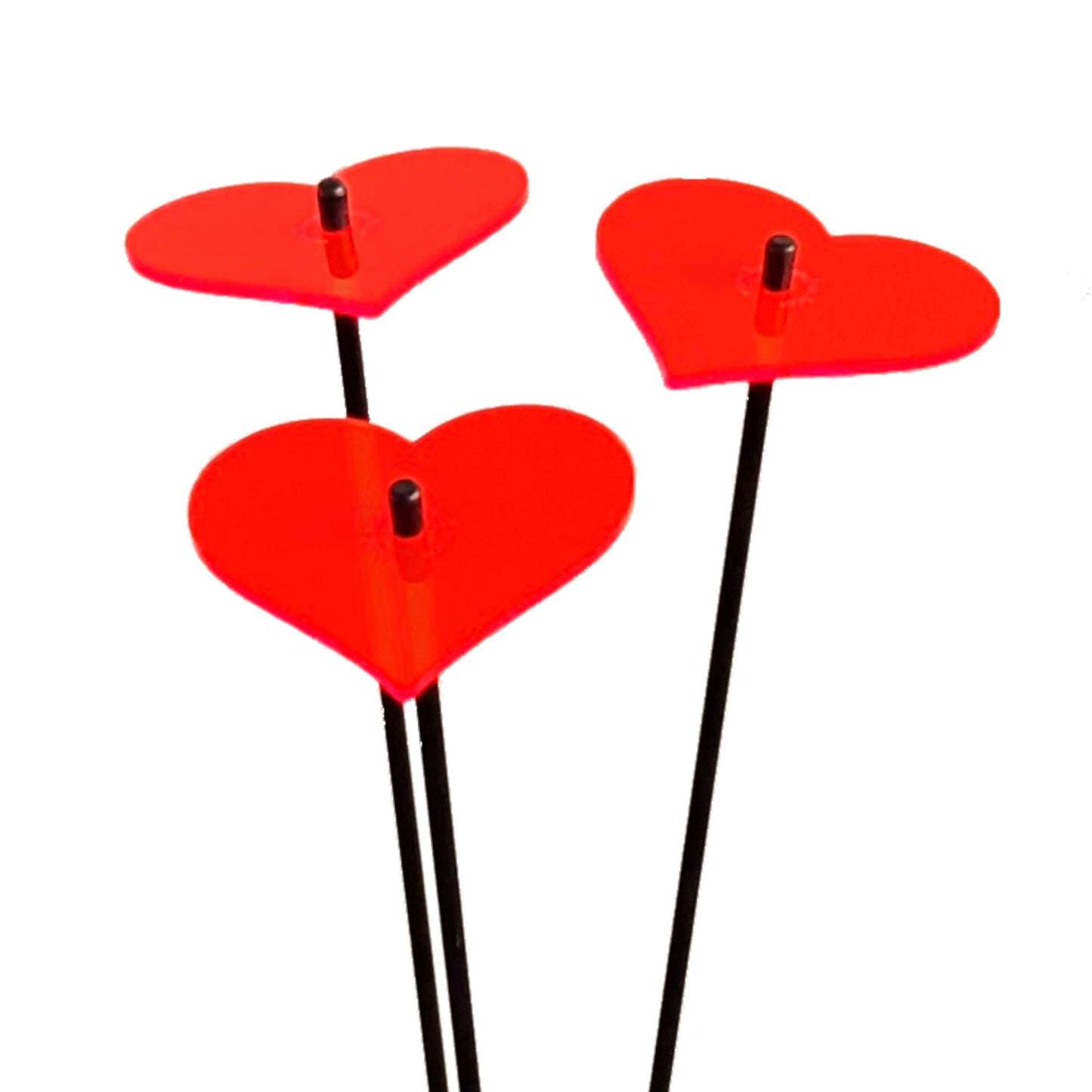Garden Décor Ornaments Set of 3 'Hearts'-1