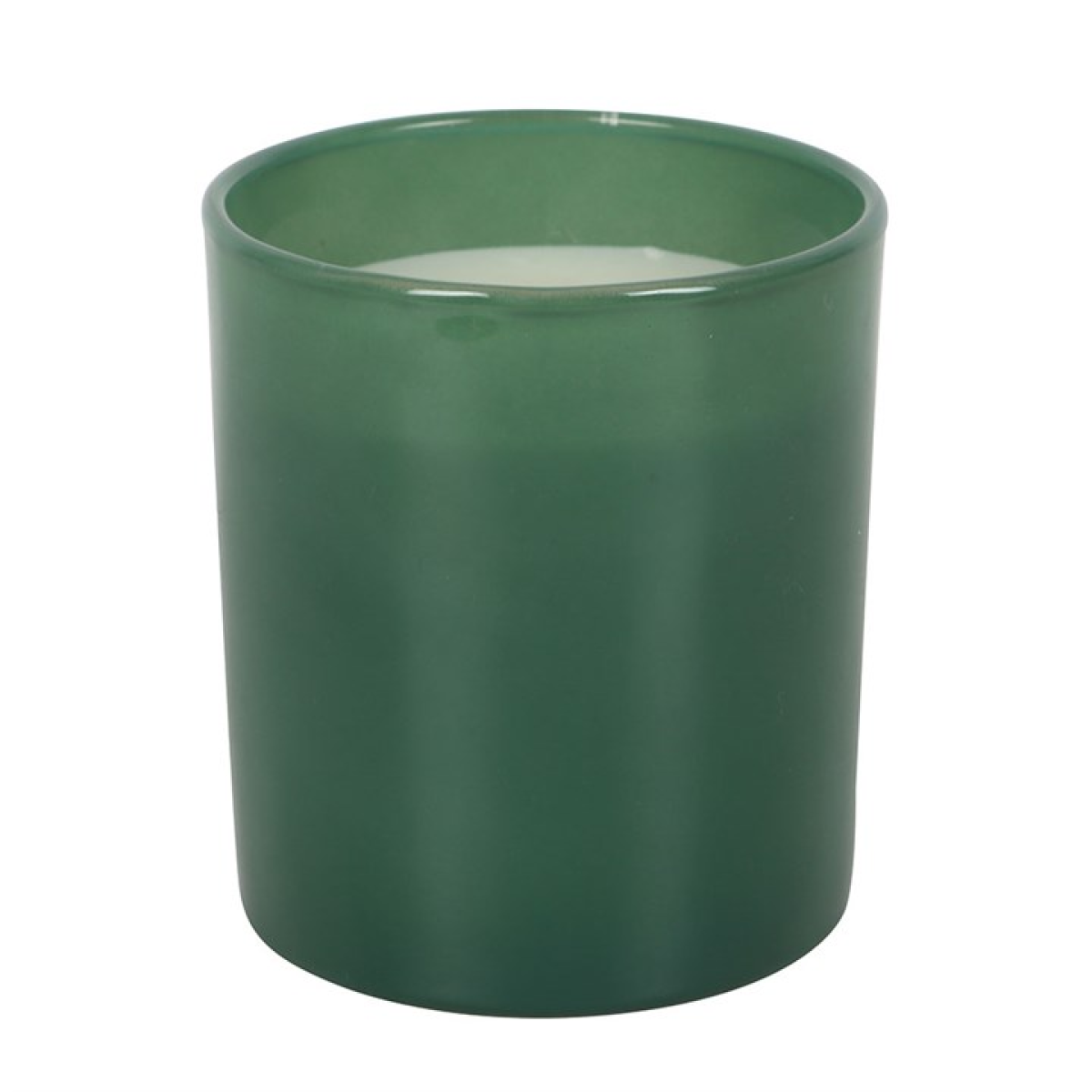 Green cylindrical container on a white background