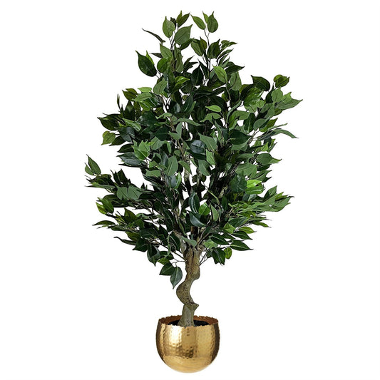 100cm Artificial Ficus Tree Ficus Gold Planter-0