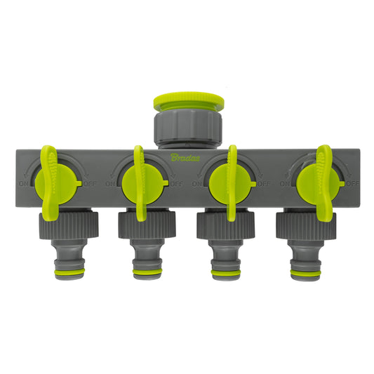 4-Way Splitter with Valves Lime-0