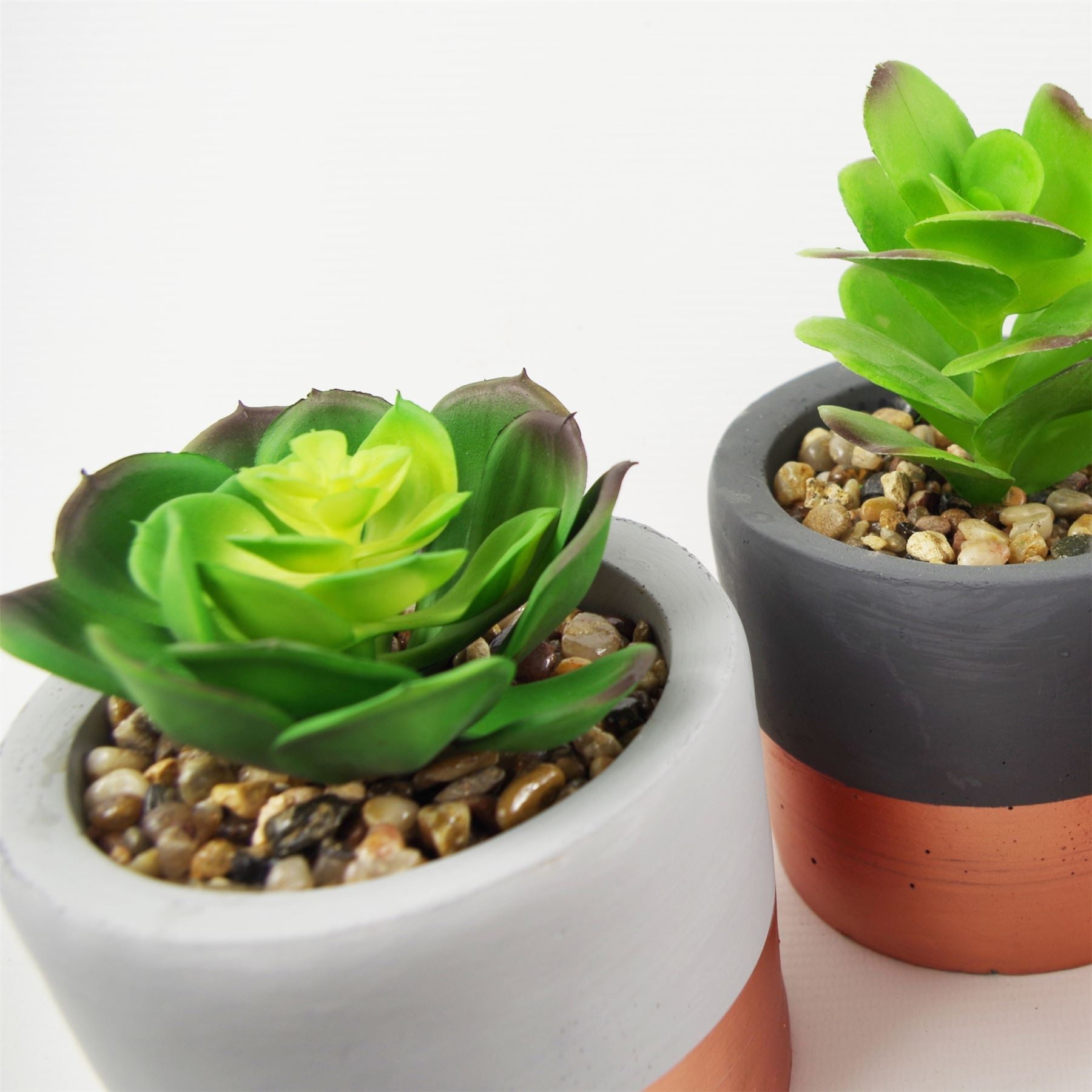 Stoneware Planters Artificial Plants Succulent 14cm Set 3-1