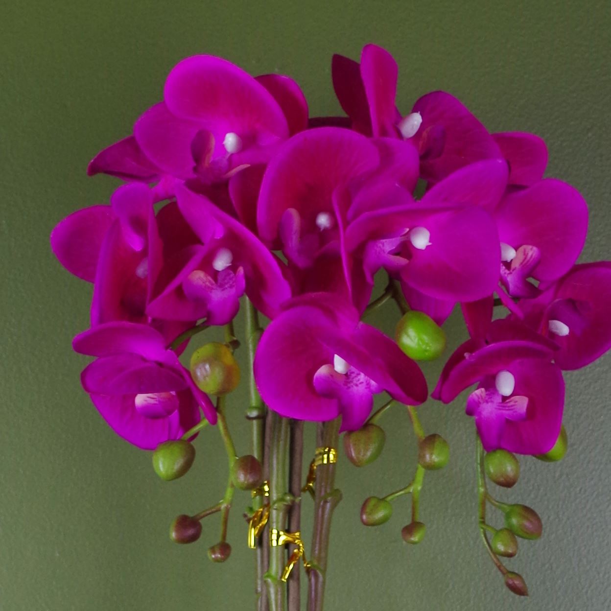 Pink Silver Artificial Orchid 52cm Real Touch-1