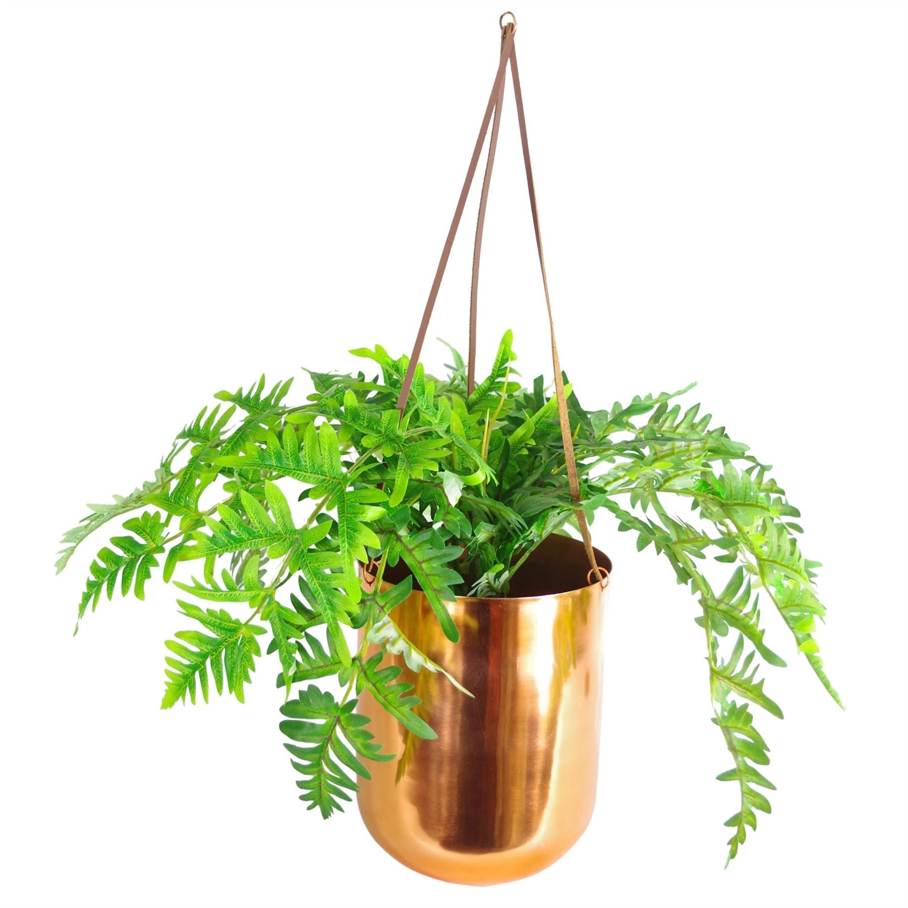 Polished Copper Hanging Planter 18 x 22cm UK-1
