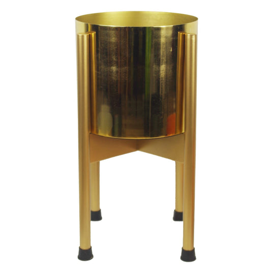 Metal Planter Gold Metal Plant Pot 38.5cm x 18cm UK-0
