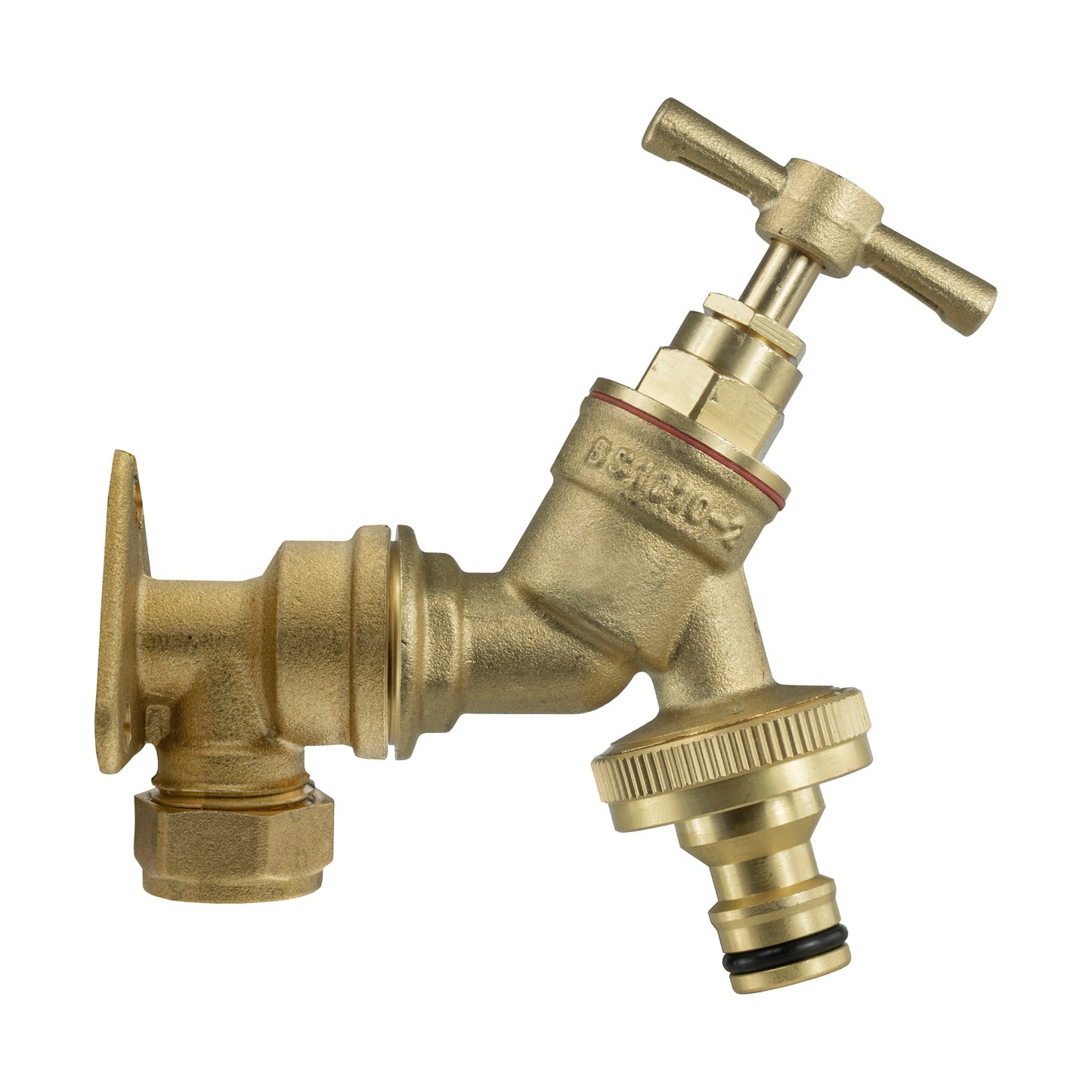 22mm Brass Wall Flange Kit with Brass Quick Connect Tap-0