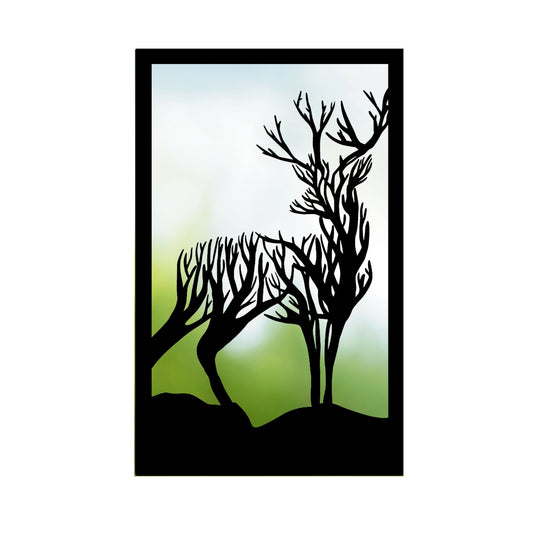 Turning Stag, SunCatcher Garden Mirror Highland Stag Design-0