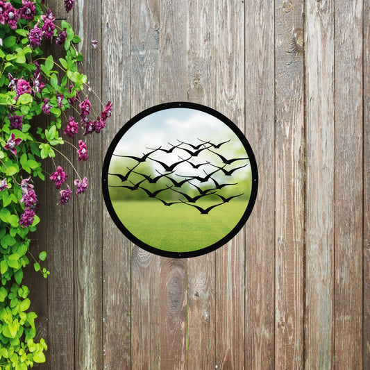 SunCatcher Garden Mirror Round Flock of Birds-0