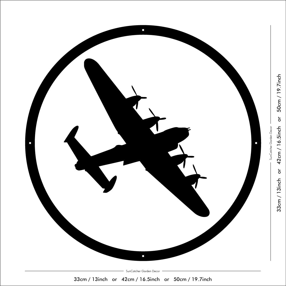 Round SunCatcher Garden Mirror Lancaster Bomber-4