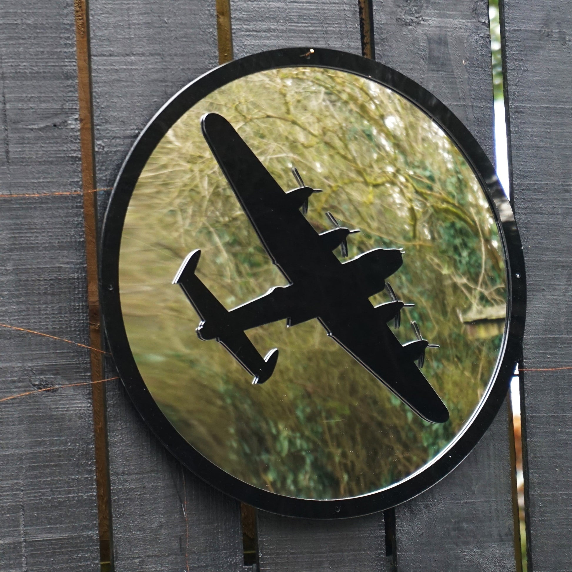 Round SunCatcher Garden Mirror Lancaster Bomber-1