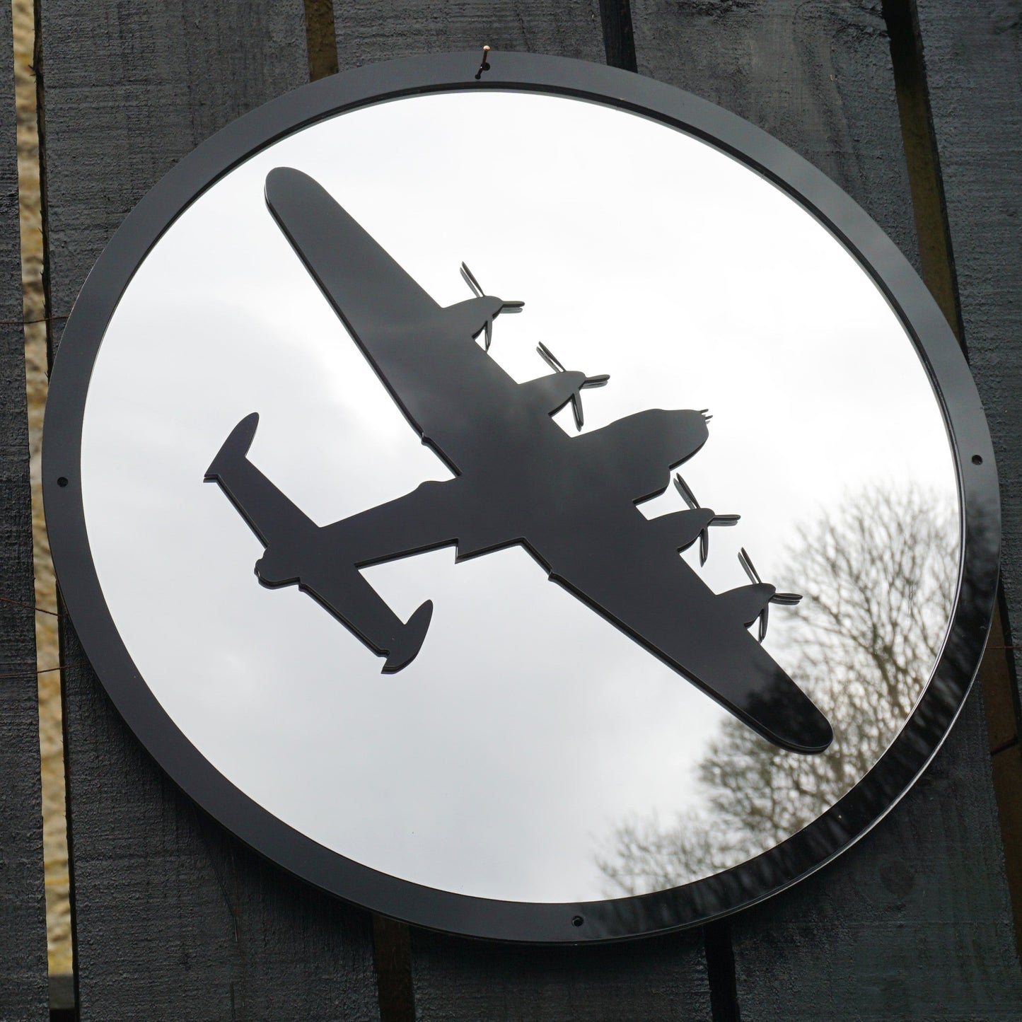Round SunCatcher Garden Mirror Lancaster Bomber-3