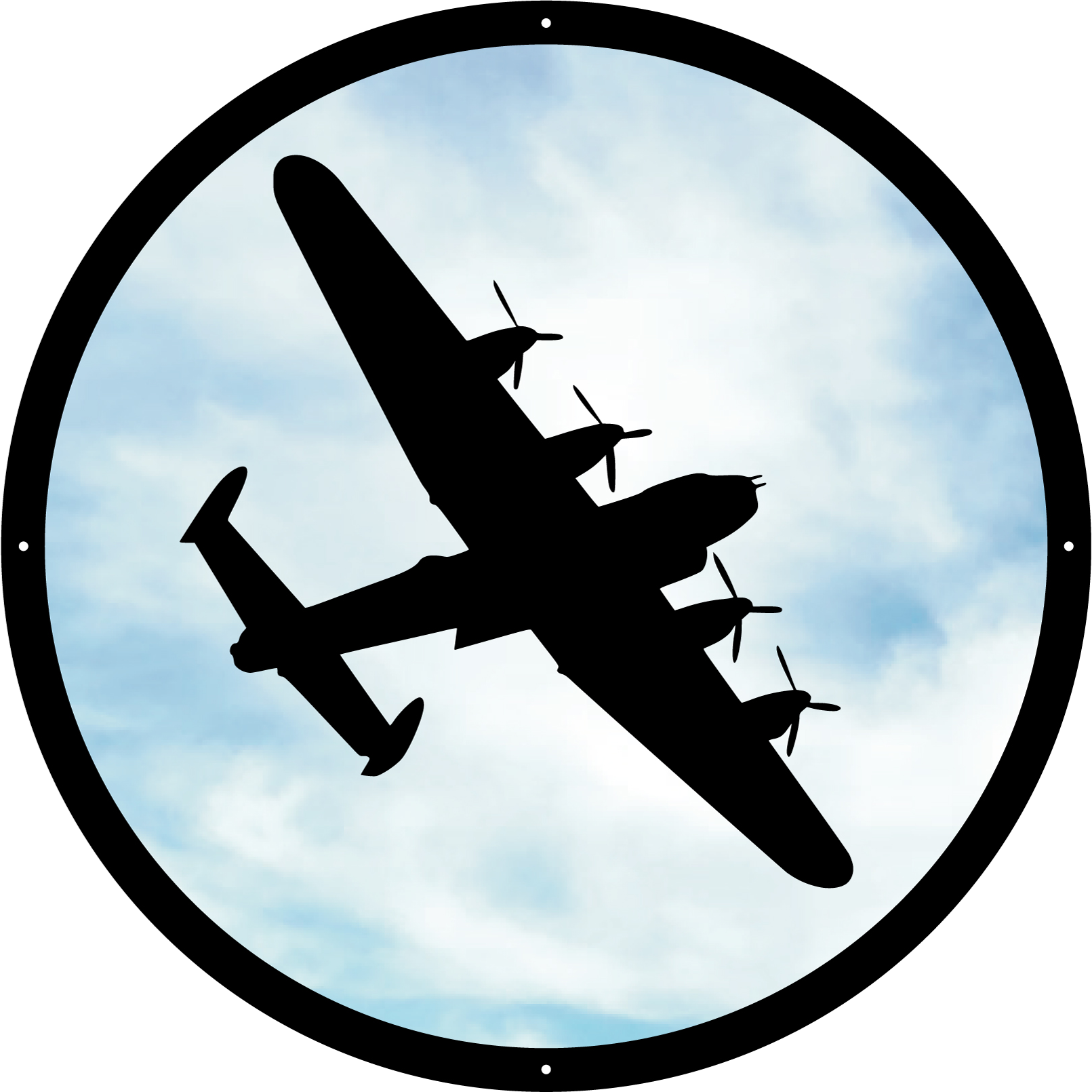 Round SunCatcher Garden Mirror Lancaster Bomber-0