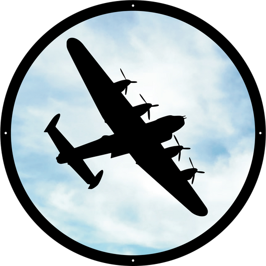 Round SunCatcher Garden Mirror Lancaster Bomber-0