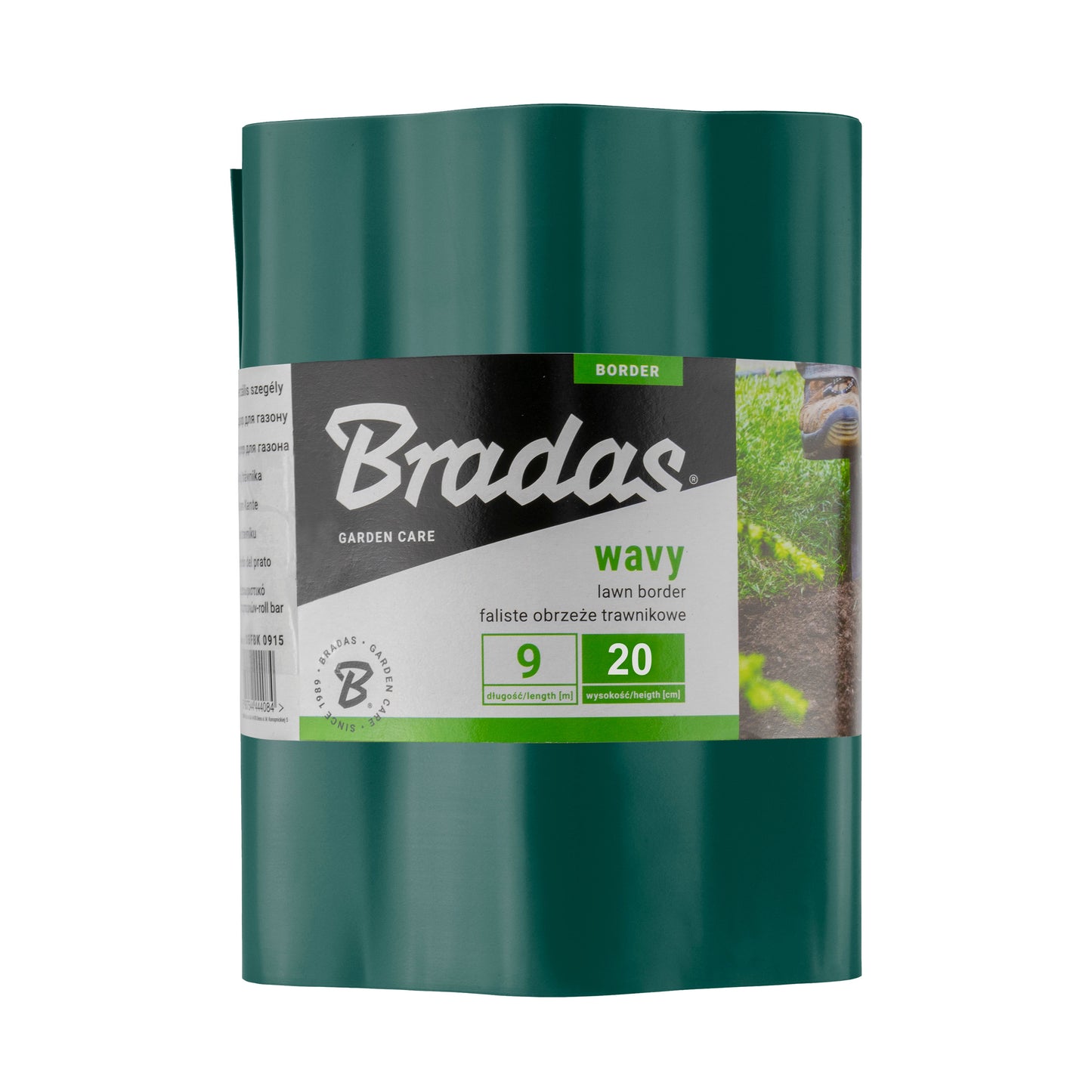 Green Crinkled Flexible Lawn Edging, 20cm Height-0