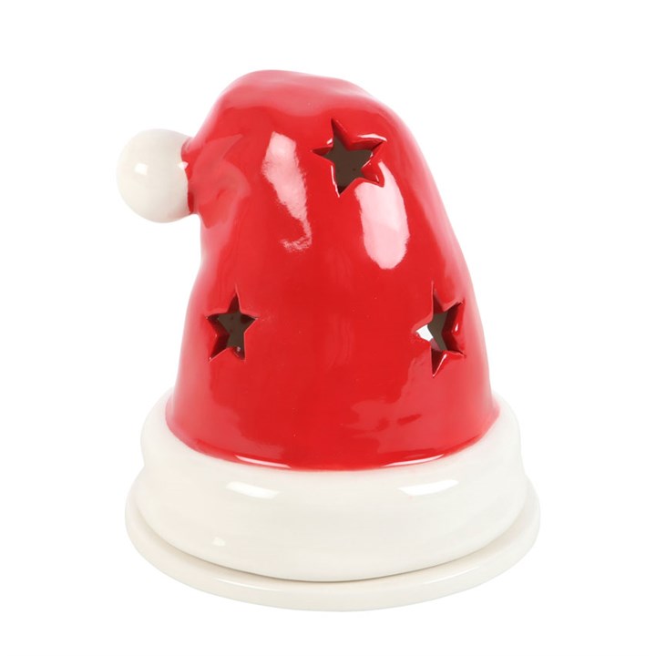 Red bell-shaped object with white base and star cutouts on a white background