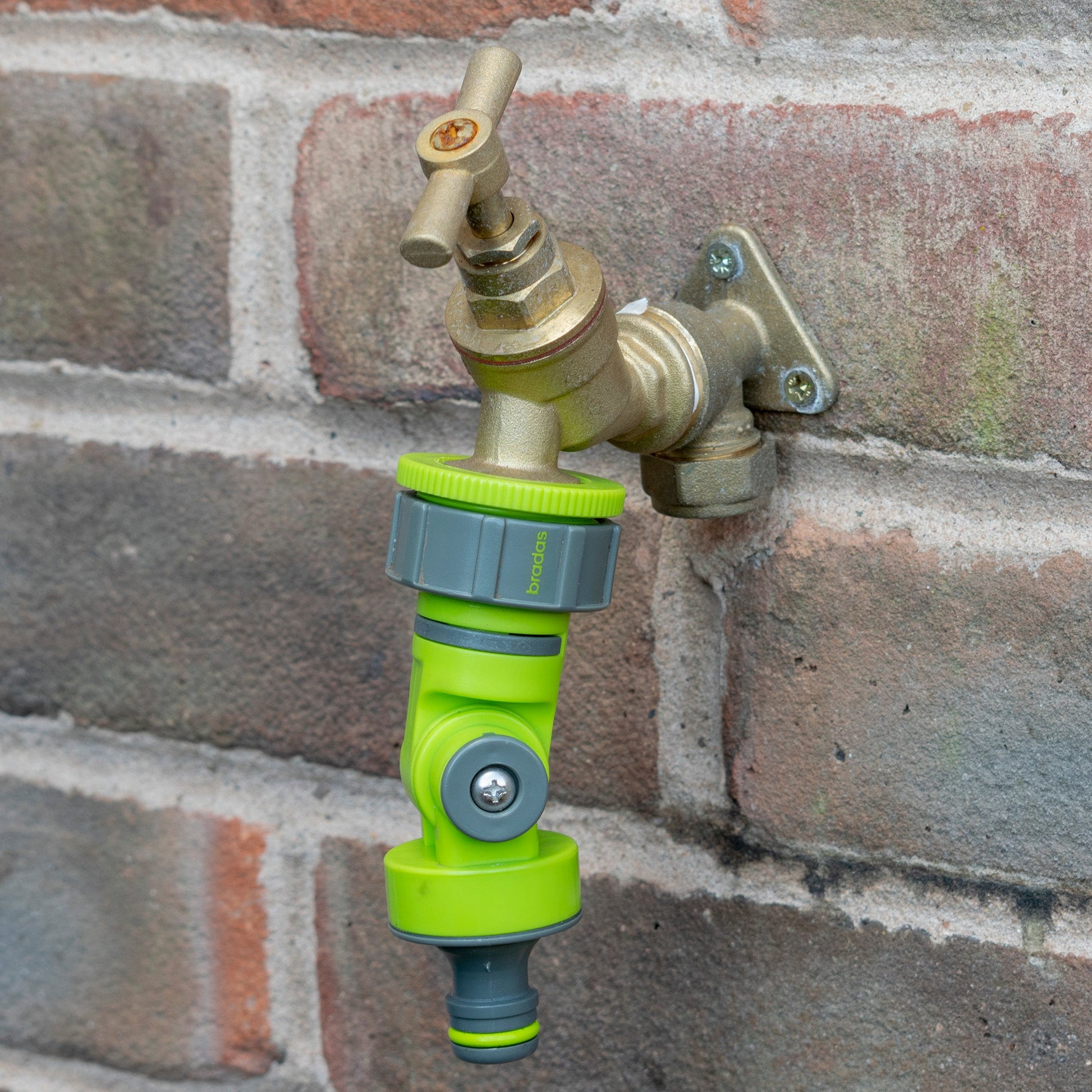 Adjustable Angle Garden Tap Connector, Lime-2