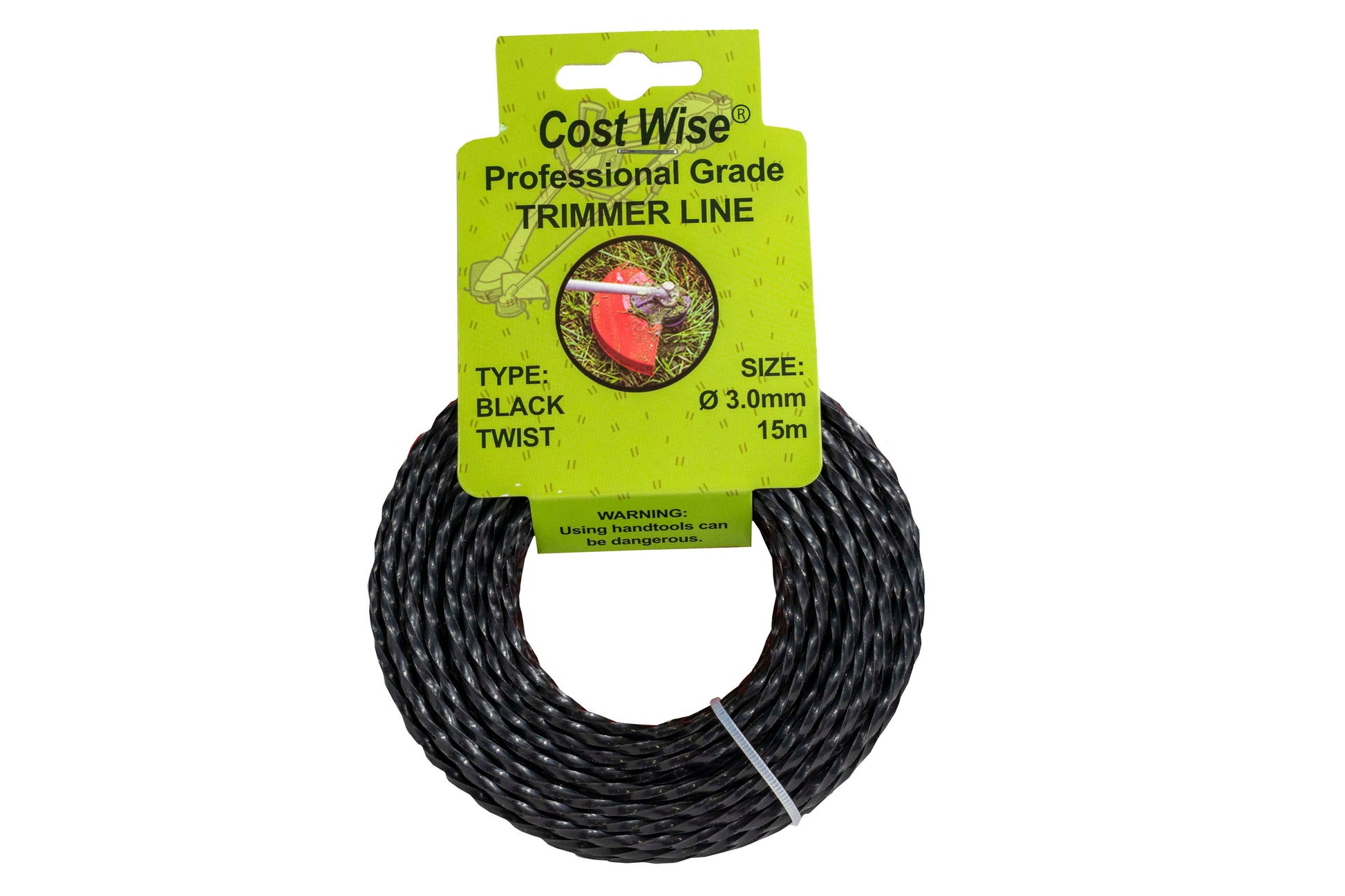 15m Twisted Black Trimmer Line, 3mm-0