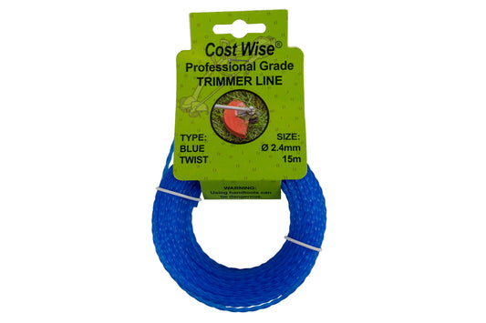 15m Twisted Blue Trimmer Line, 2.4mm-0