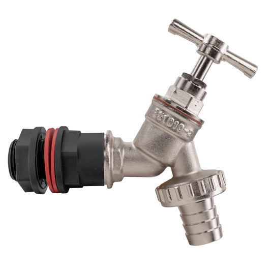 Water Butt Kit 1/2" with Nickel Plated Barbed Tap-0