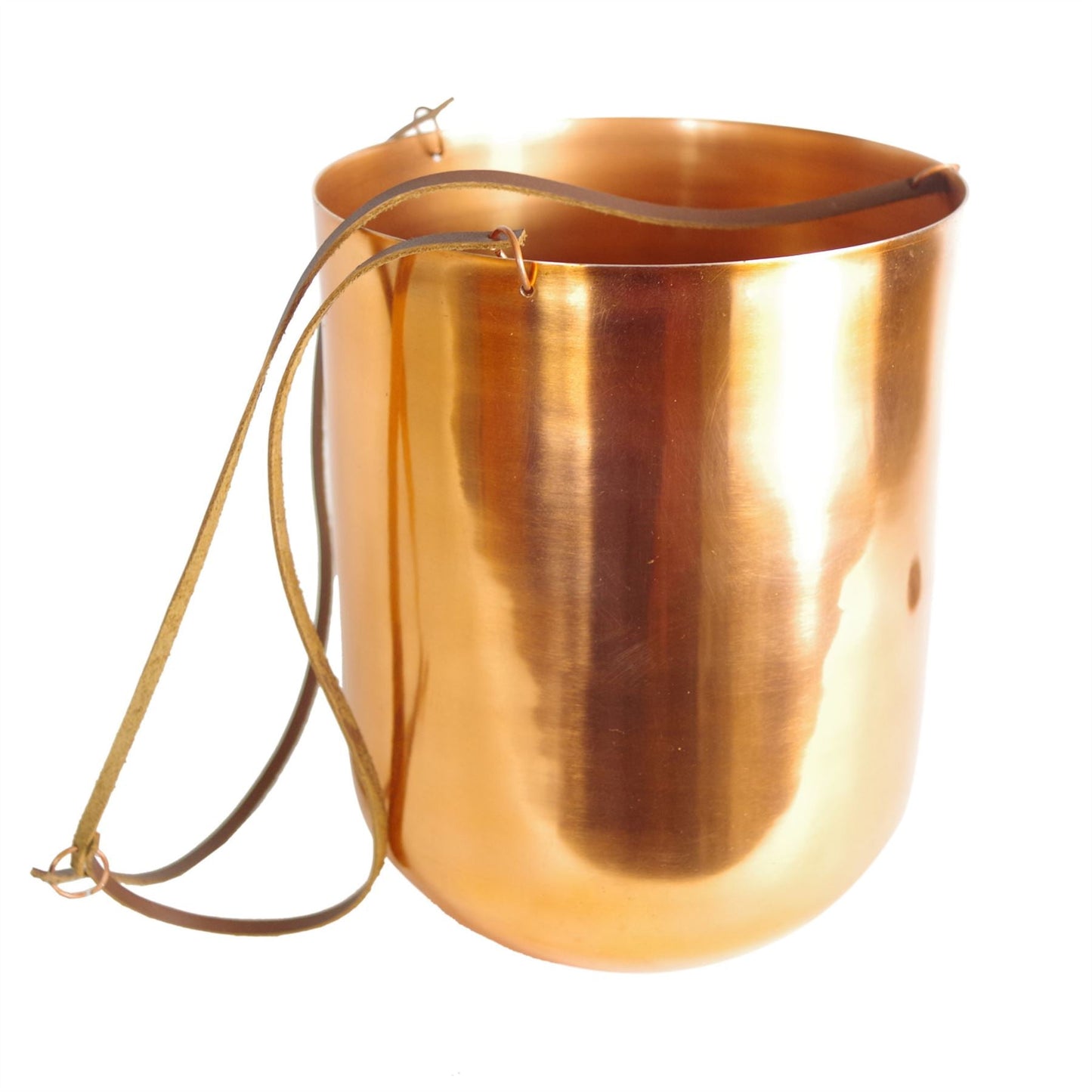 Polished Copper Hanging Planter 18 x 22cm UK-2