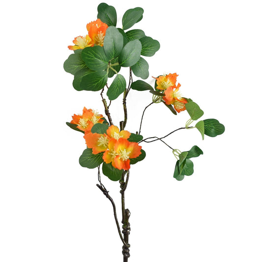 60cm Flower Foliage Spray - Orange-0