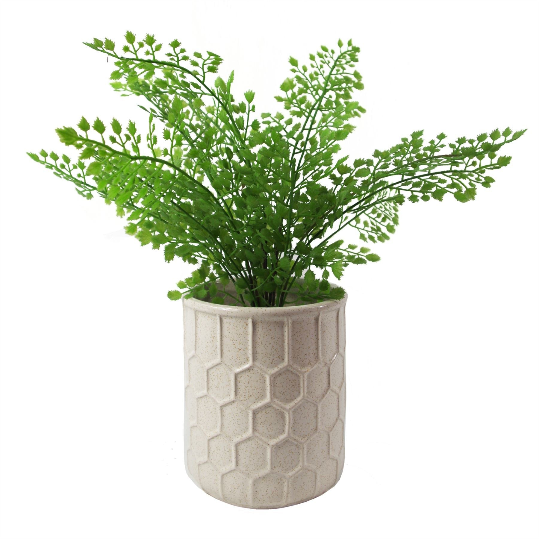 White Honeycomb Ceramic Planter-1