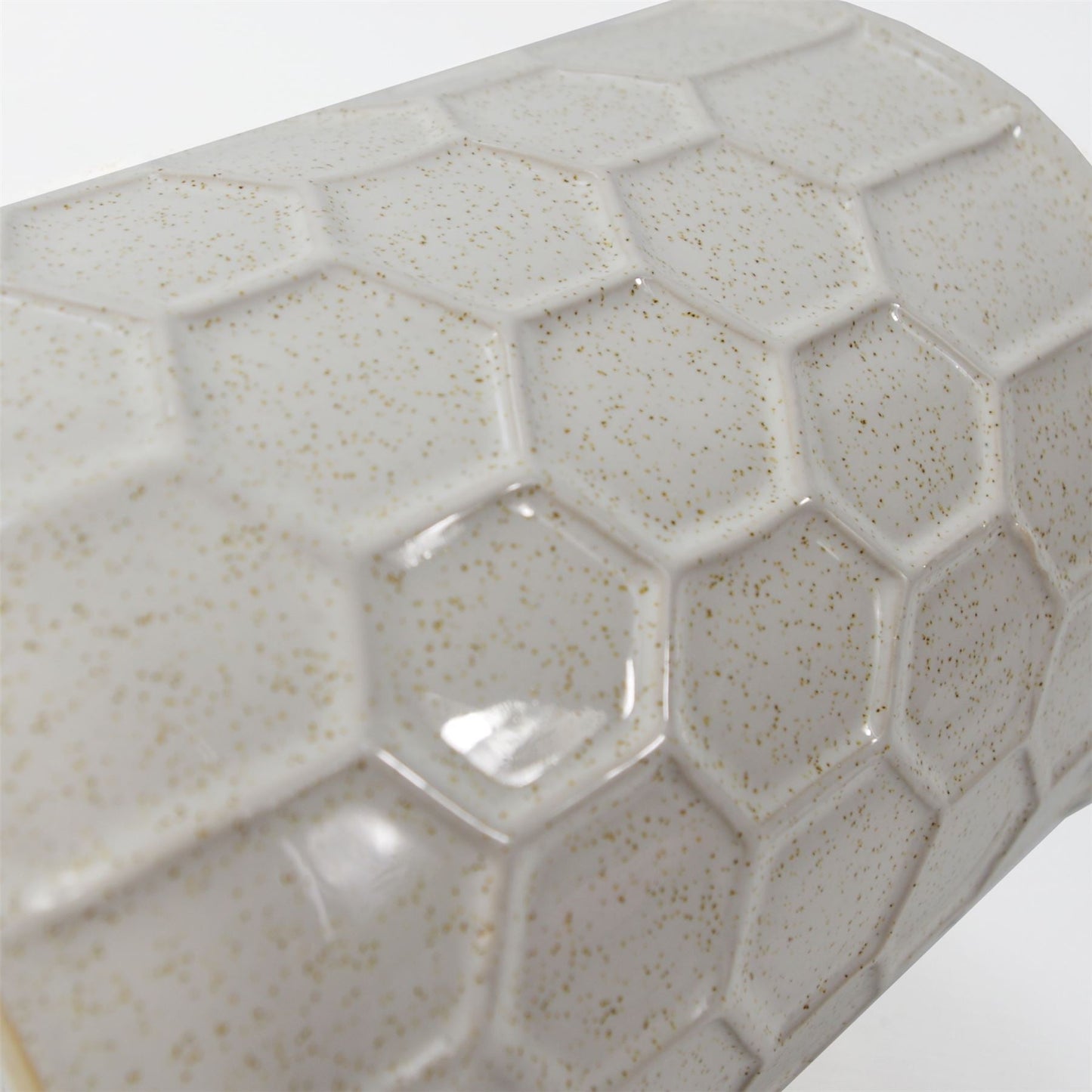 White Honeycomb Ceramic Planter-2